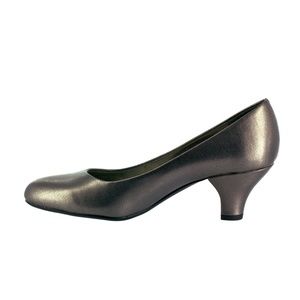NEW Easy Street Fabulous Pumps ROUND TOE KITTEN HEEL PEWTER SHOES KITTEN HEEL